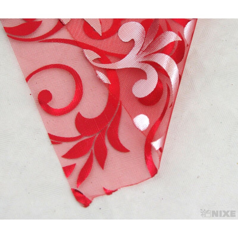 ORGANZA TISK 40 12cmx10yd*ČERVENÁ