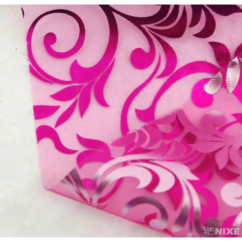 ORGANZA TISK 40 12cmx10yd*RŮŽOVÁ TM.