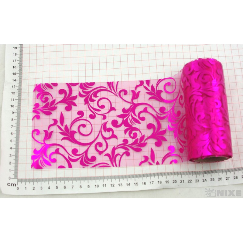 ORGANZA TISK 40 12cmx10yd*RŮŽOVÁ TM.