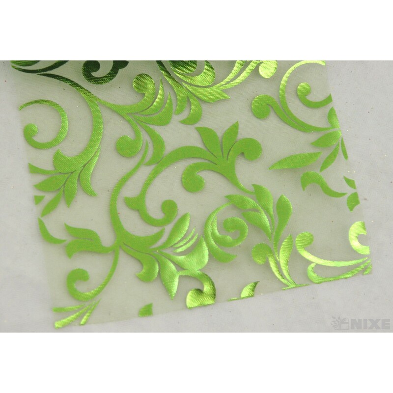 ORGANZA TISK 40 12cmx10yd*ZELENÁ