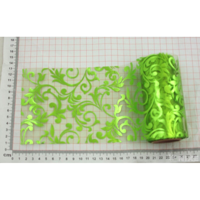 ORGANZA TISK 40 12cmx10yd*ZELENÁ