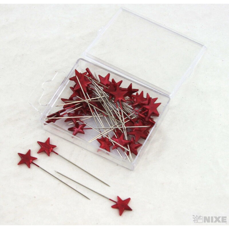 ŠPENDLÍK HVĚZDA 15mmx6cm 40ks*ČERVENÁ