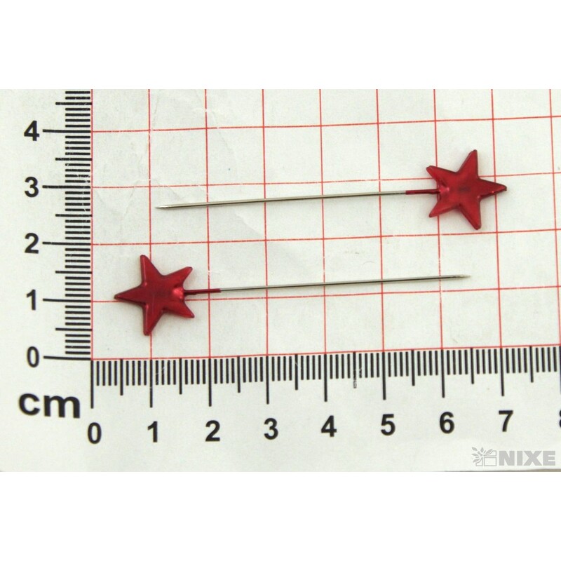 ŠPENDLÍK HVĚZDA 15mmx6cm 40ks*ČERVENÁ