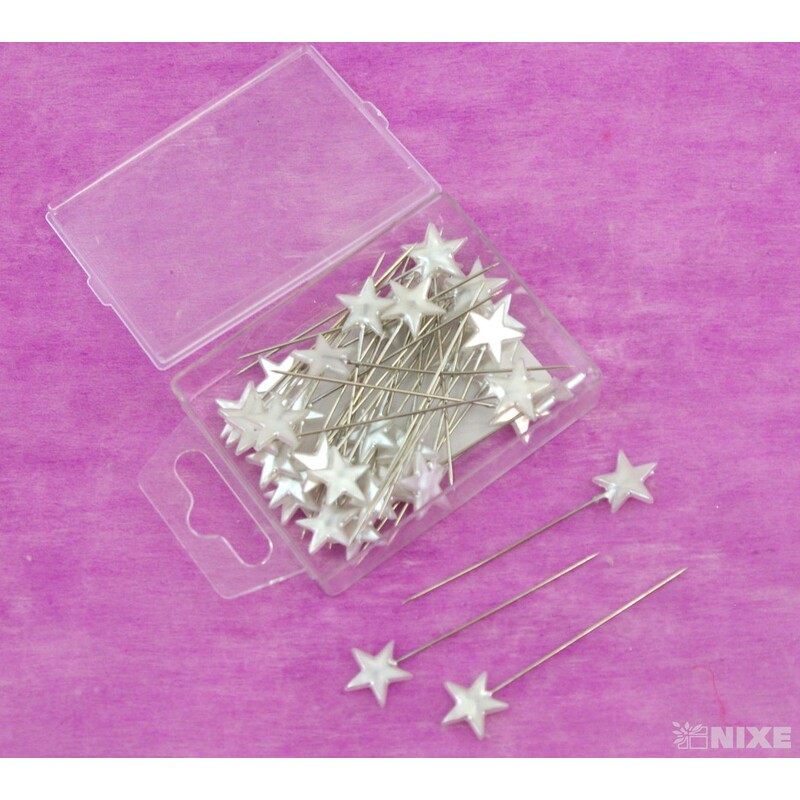 ŠPENDLÍK HVĚZDA 15mmx6cm 40ks*BÍLÁ