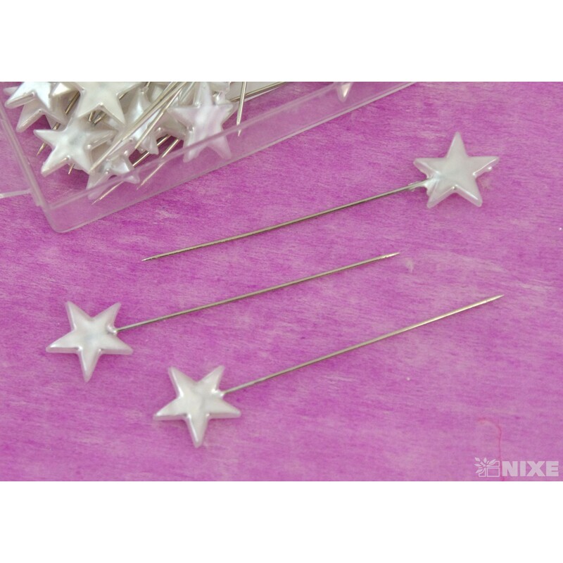 ŠPENDLÍK HVĚZDA 15mmx6cm 40ks*BÍLÁ
