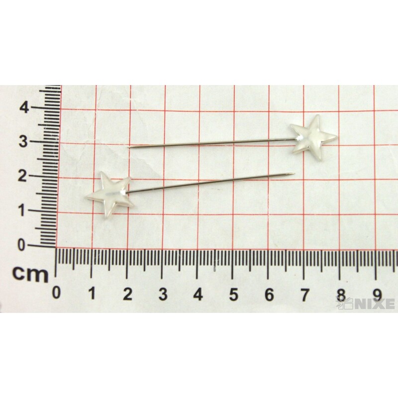 ŠPENDLÍK HVĚZDA 15mmx6cm 40ks*BÍLÁ