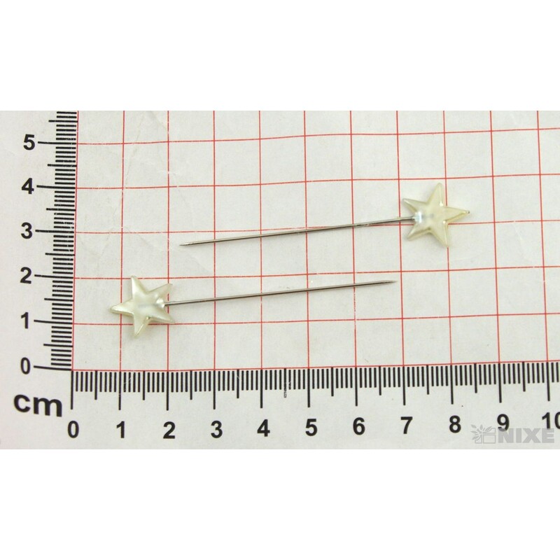 ŠPENDLÍK HVĚZDA 15mmx6cm 40ks*KRÉMOVÁ