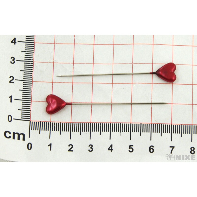 ŠPENDLÍK SRDCE 10mmx6cm 40ks*ČERVENÁ