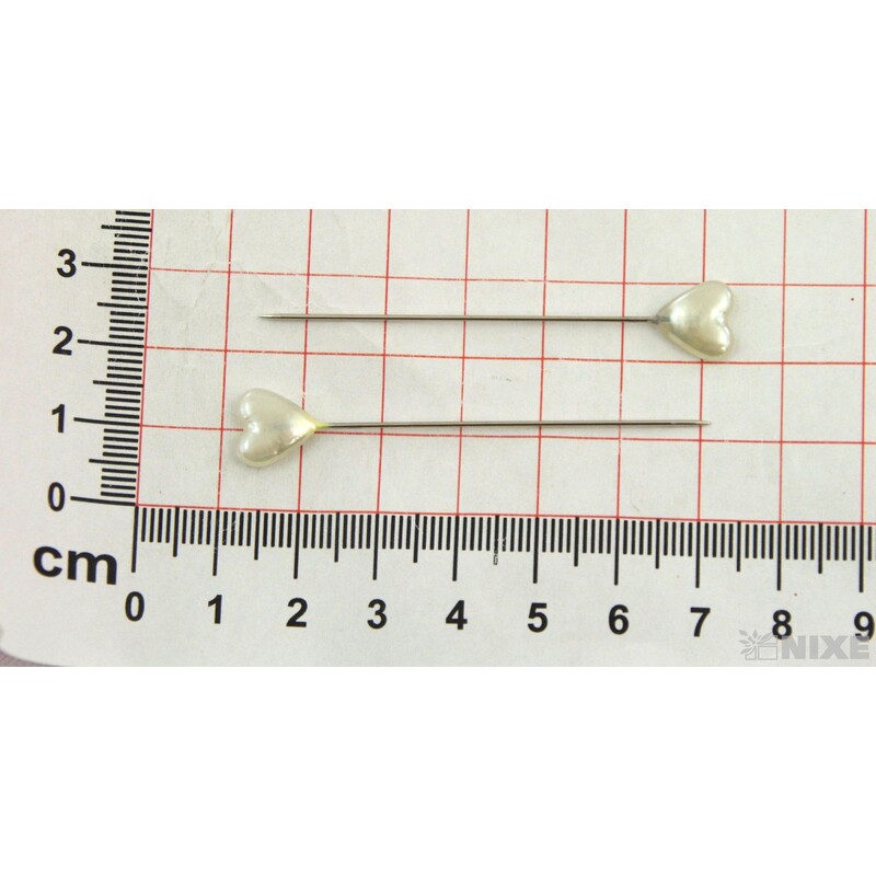 ŠPENDLÍK SRDCE 10mmx6cm 40ks*KRÉMOVÁ