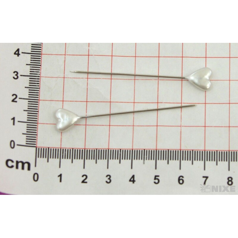 ŠPENDLÍK SRDCE 10mmx6cm 40ks*BÍLÁ