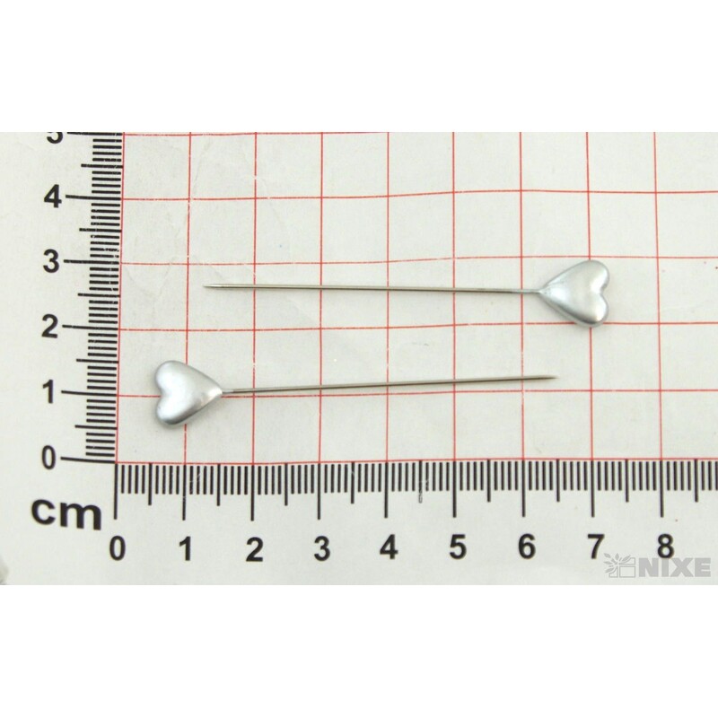 ŠPENDLÍK SRDCE 10mmx6cm 40ks*STŘÍBRNÁ