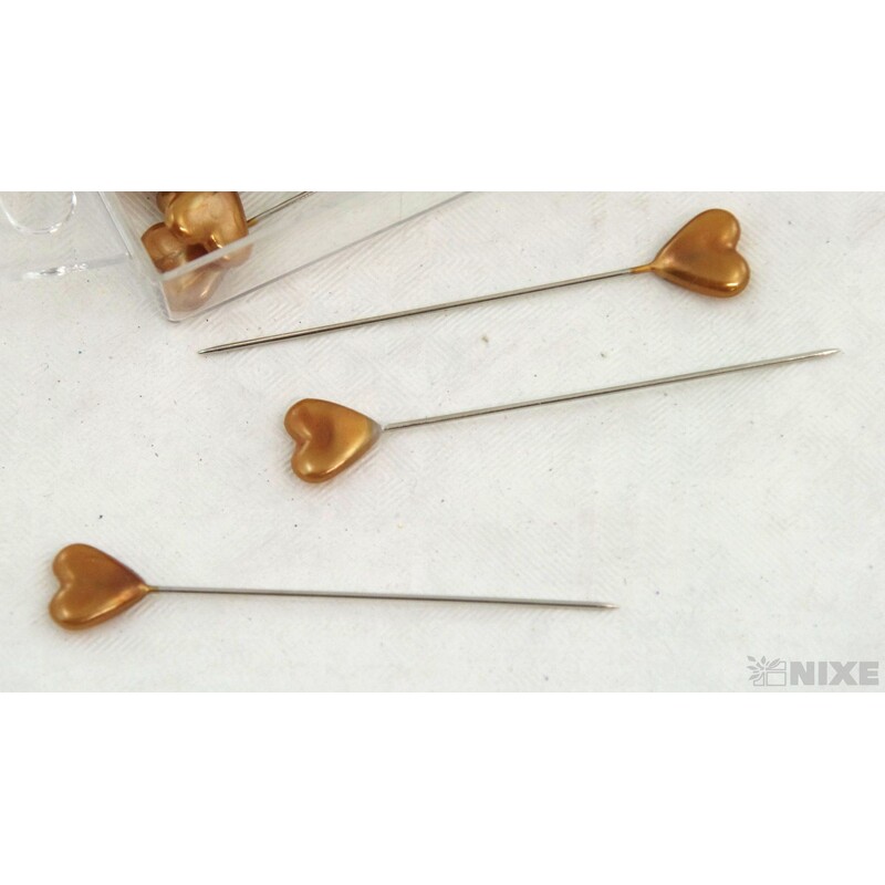 ŠPENDLÍK SRDCE 10mmx6cm 40ks*ZLATÁ