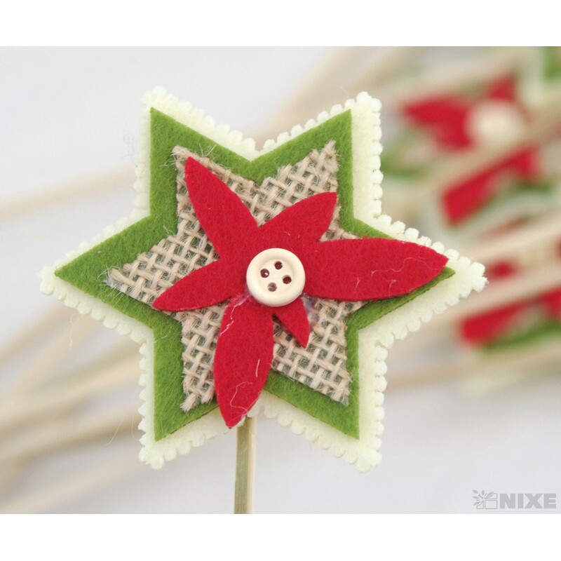 ZÁPICH FILC HVĚZDA 12ks 7x32cm*