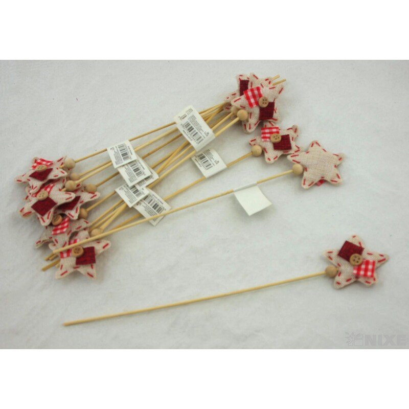 ZÁPICH HVĚZDA 12ks 7x32cm*MIX BAREV