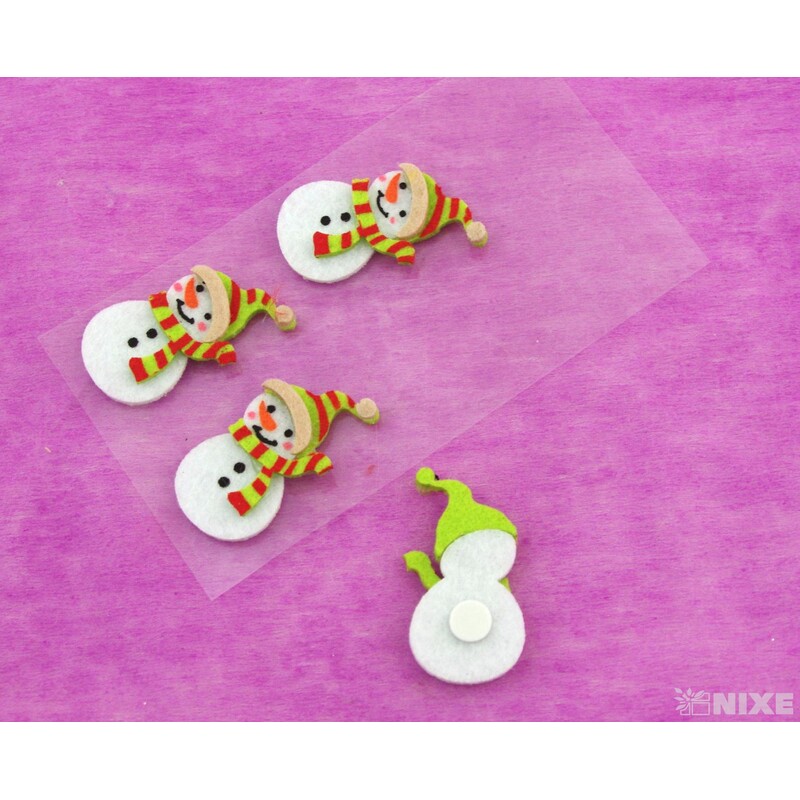 SNĚHULÁK FILC NALEP 4ks 5x3cm*MIX BAREV