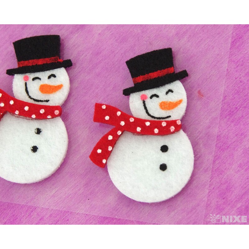 SNĚHULÁK FILC NALEP 4ks 5x3cm*MIX BAREV