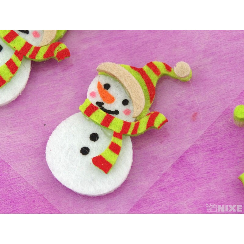 SNĚHULÁK FILC NALEP 4ks 5x3cm*MIX BAREV