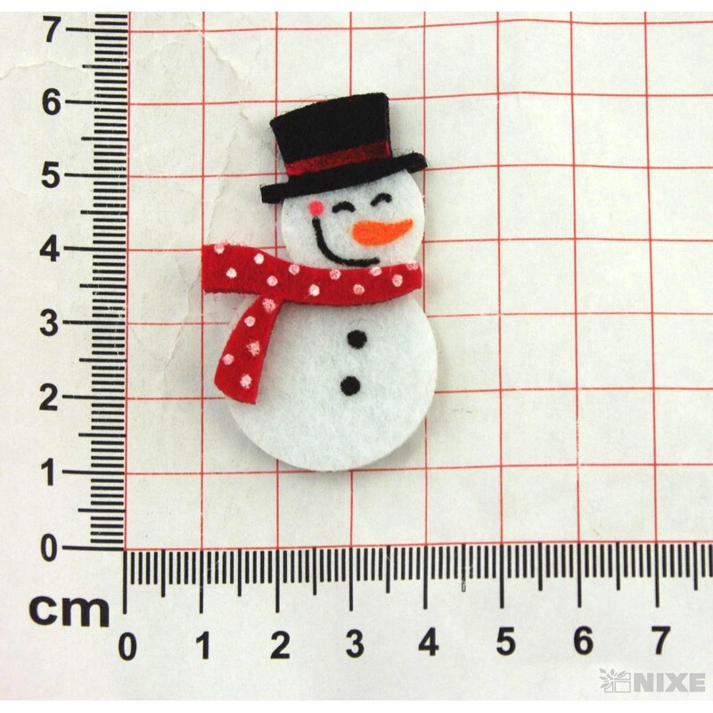 SNĚHULÁK FILC NALEP 4ks 5x3cm*MIX BAREV