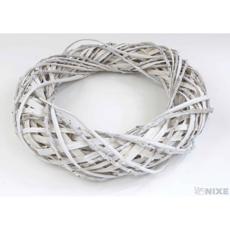 VĚNEC PROUTĚNÝ 35cm*BÍLÁ