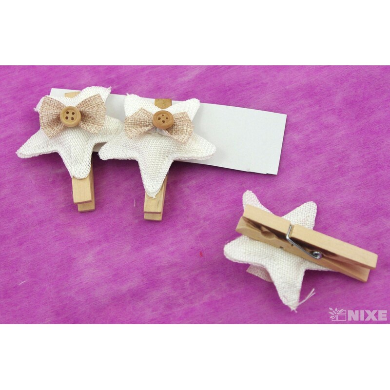 OZDOBNÝ KOLÍČEK HVĚZDA 6cm 3ks*ČERVENÁ