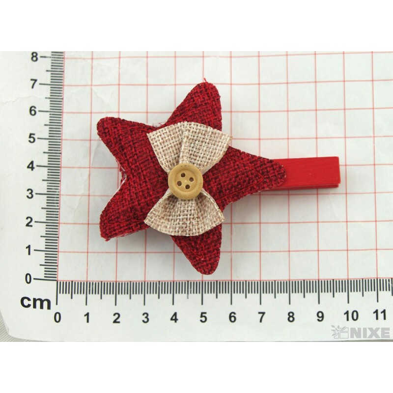 OZDOBNÝ KOLÍČEK HVĚZDA 6cm 3ks*ČERVENÁ