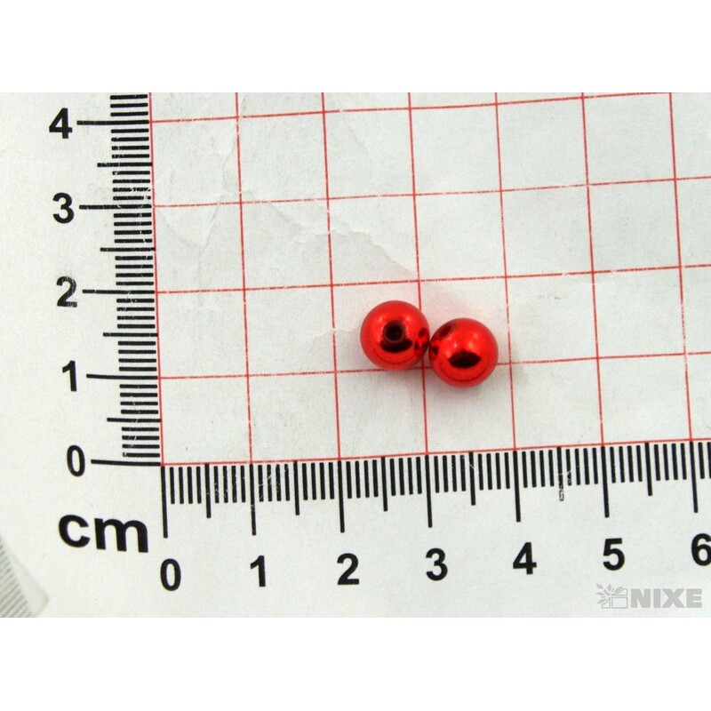 KORÁLKY 8mm 100g METAL*ČERVENÁ