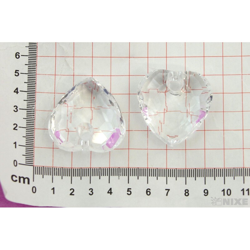 SRDCE NAVL. AKRYL 4cm 28ks*PRŮHLEDNÁ