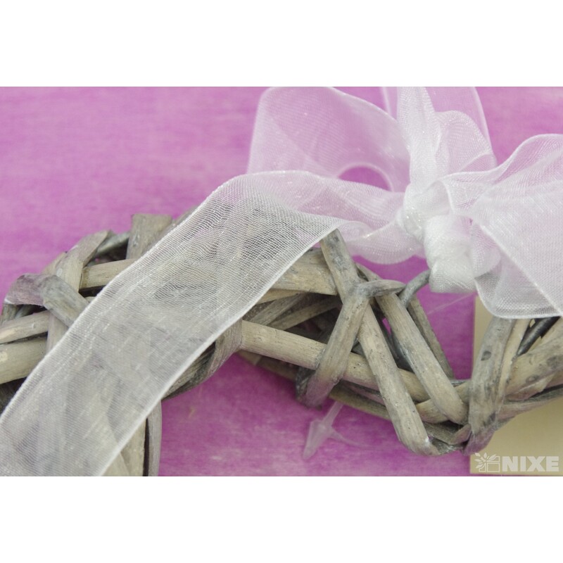 ZÁVĚS SRDCE 14cm*ŠEDÁ