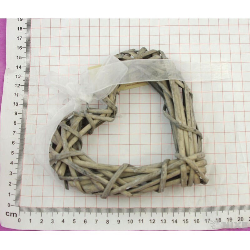 ZÁVĚS SRDCE 14cm*ŠEDÁ