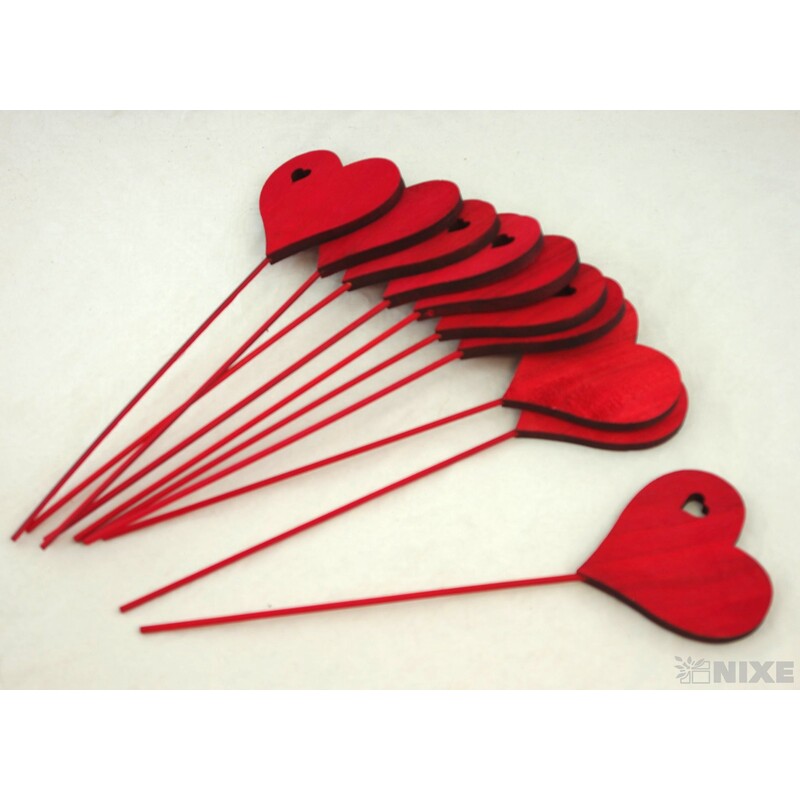 ZÁPICH D SRDCE 10ks 10x32cm*ČERVENÁ