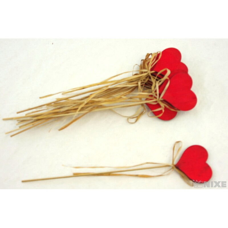 ZÁPICH D SRDCE 10ks 4x23cm*ČERVENÁ