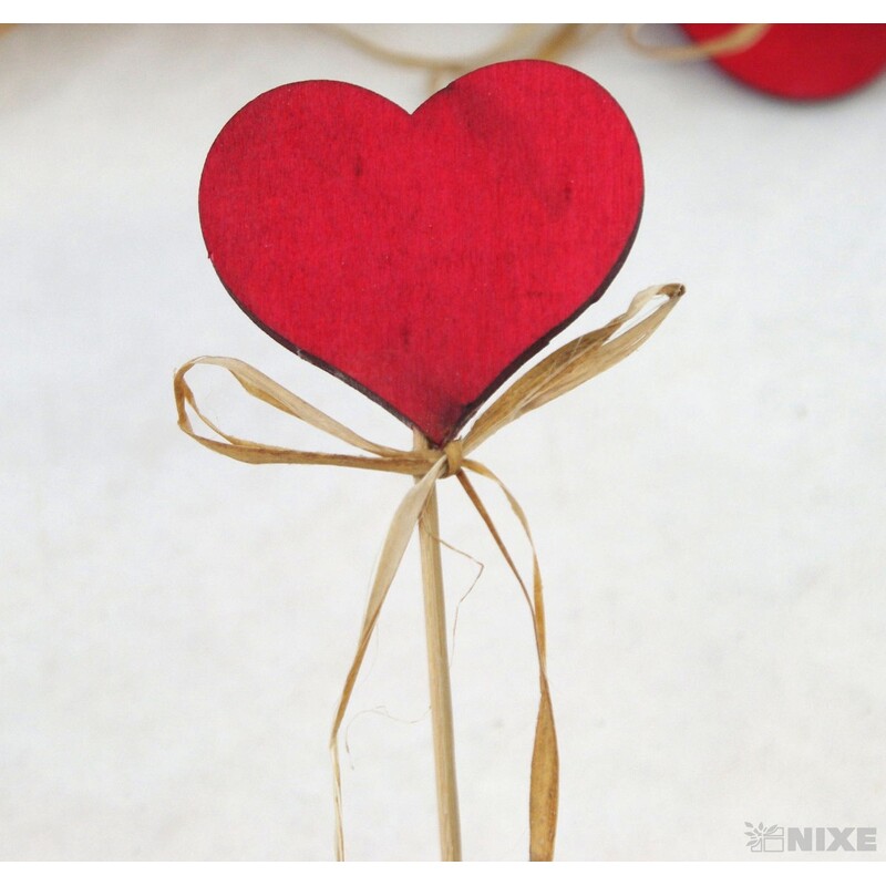 ZÁPICH D SRDCE 10ks 4x23cm*ČERVENÁ