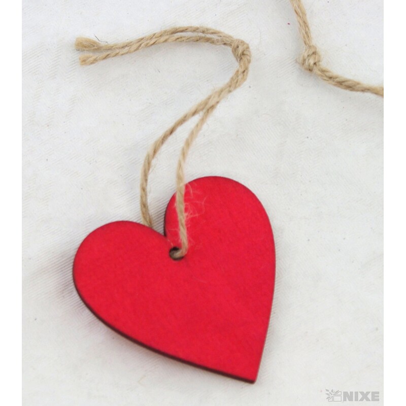 ZÁVĚS SRDCE 10ks 5,5cm*ČERVENÁ