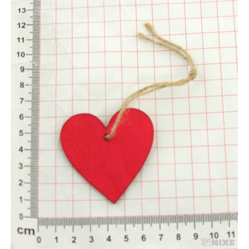 ZÁVĚS SRDCE 10ks 5,5cm*ČERVENÁ