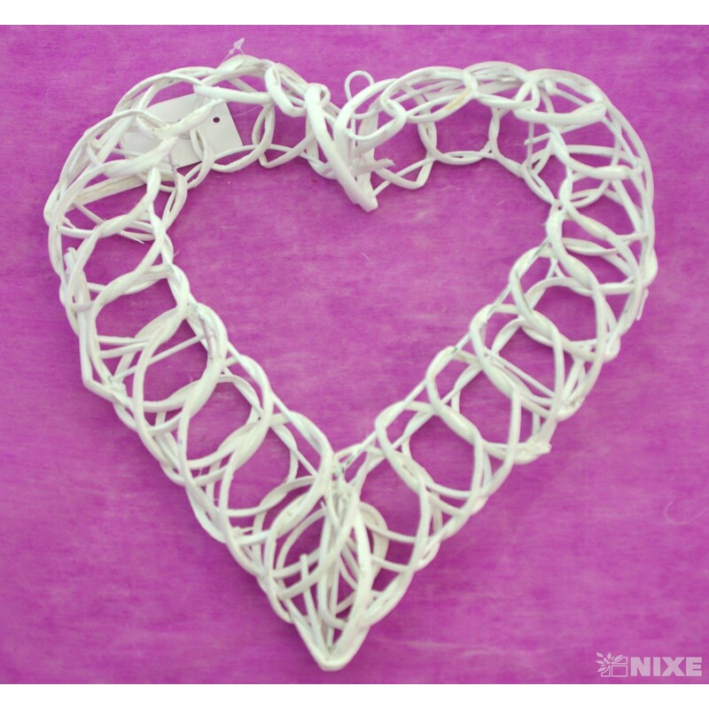 SRDCE RATTAN 31cm*BÍLÁ