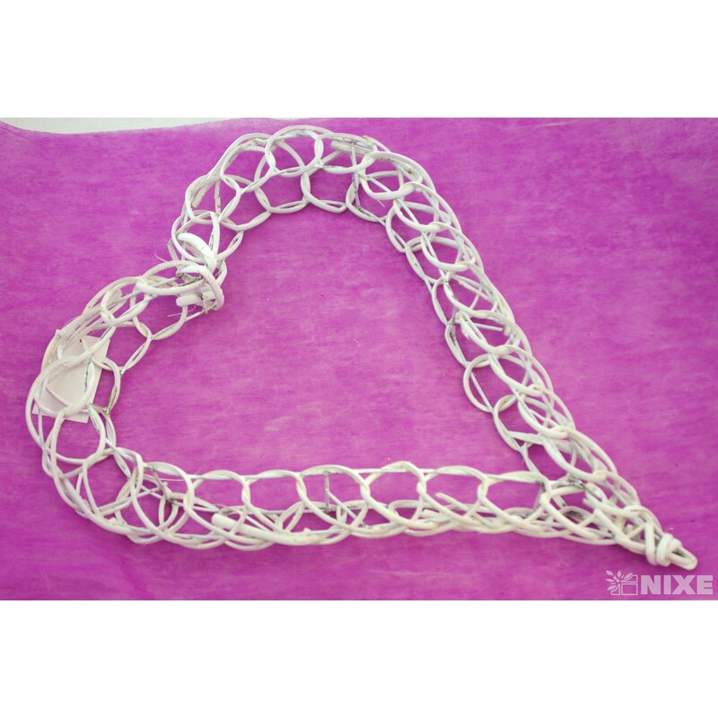 SRDCE RATTAN 51cm*BÍLÁ