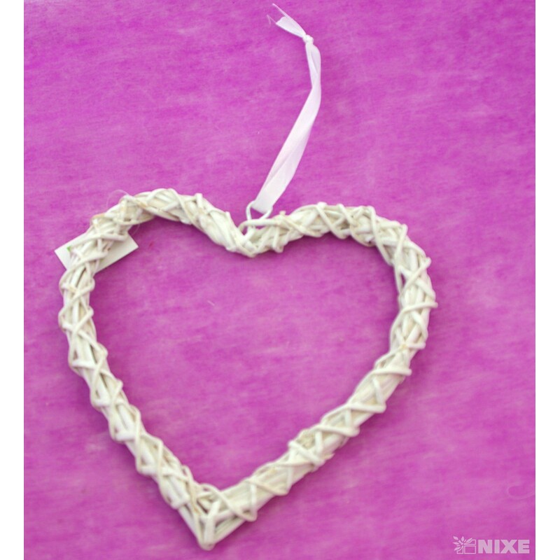 ZÁVĚS SRDCE 20cm*BÍLÁ
