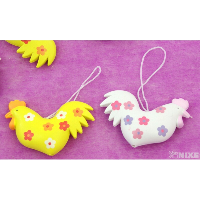 ZÁVĚS KOHOUT 7x6 6ks*MIX BAREV