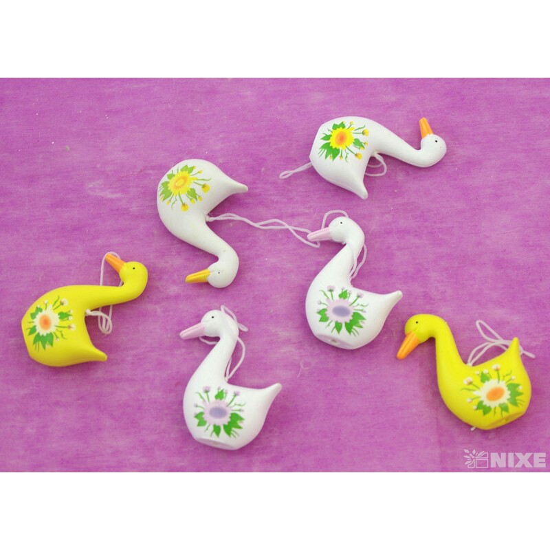 ZÁVĚS HUSA 6ks 7x4cm*MIX BAREV