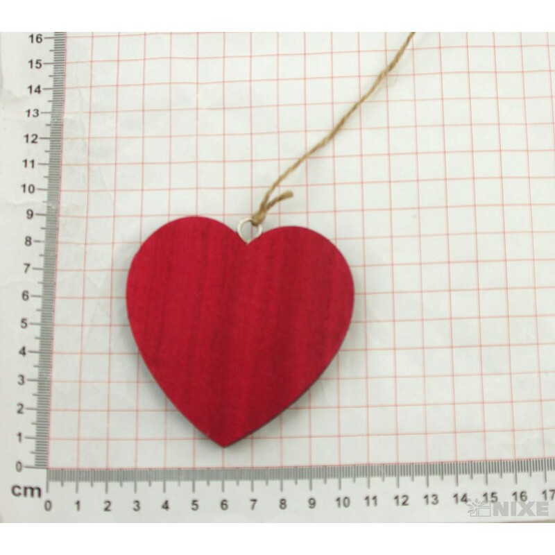 ZÁVĚS D SRDCE 6ks 8x8cm*ČERVENÁ