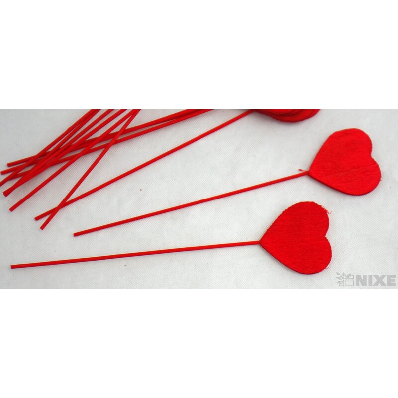 ZÁPICH D SRDCE 12ks 3x13cm*ČERVENÁ