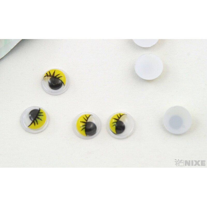 OČI PLASTOVÉ 0,8cm*ŽLUTÁ