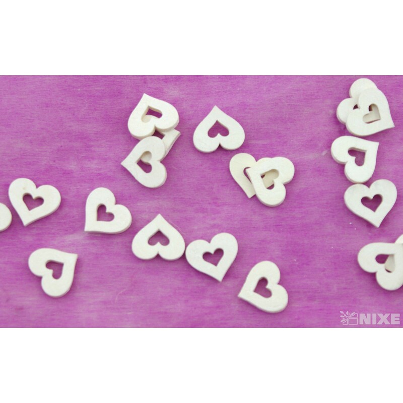 SRDCE DŘEVO 2cm 20ks*BÍLÁ