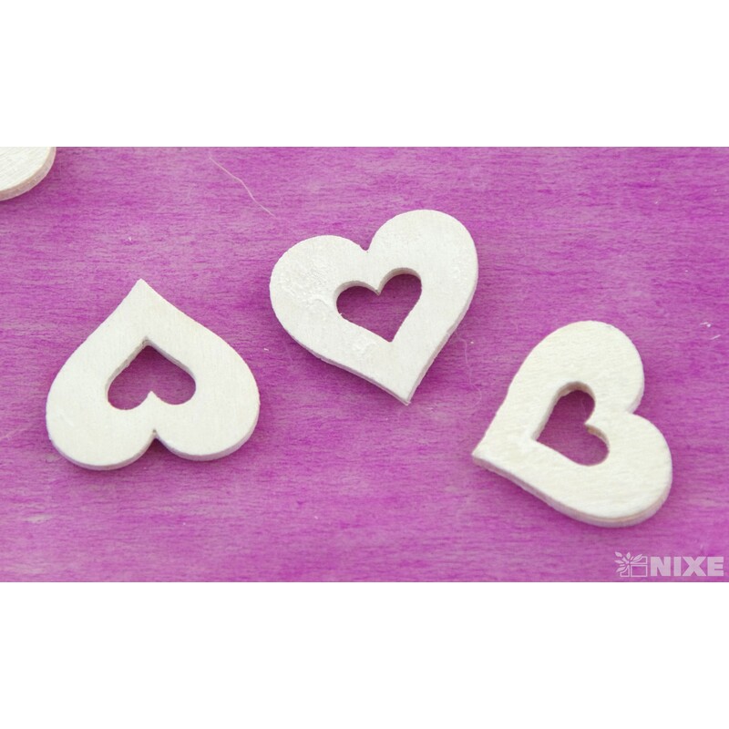 SRDCE DŘEVO 2cm 20ks*BÍLÁ