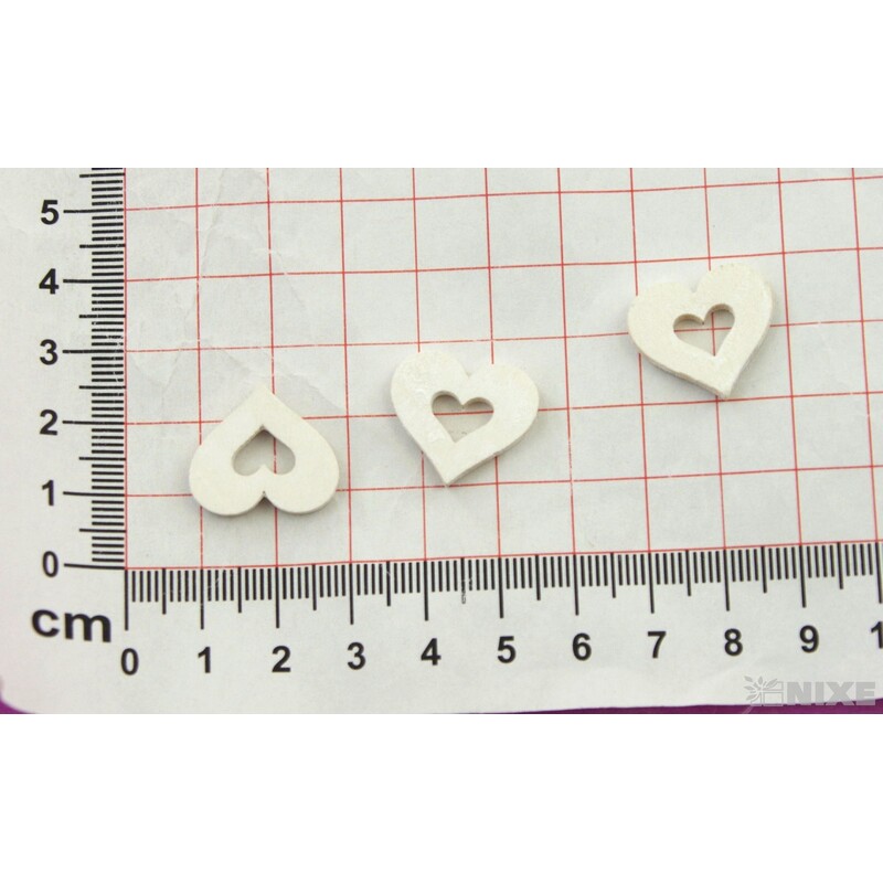 SRDCE DŘEVO 2cm 20ks*BÍLÁ