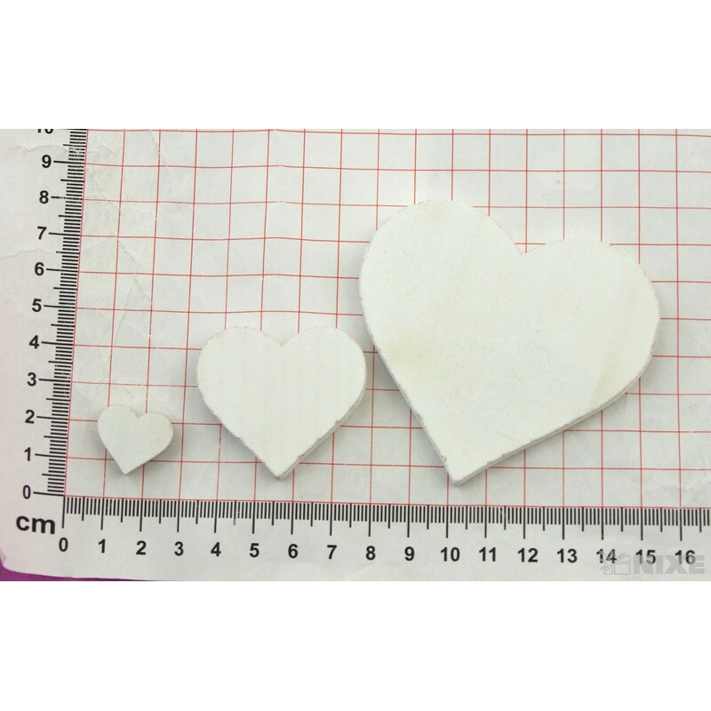 SRDCE DŘEVO 2-8cm 16ks*BÍLÁ