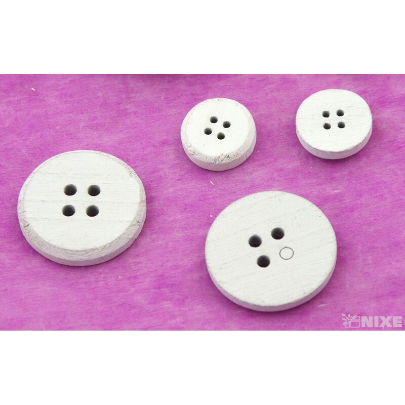 KNOFLÍK DŘEVO 2-5cm 16ks*BÍLÁ