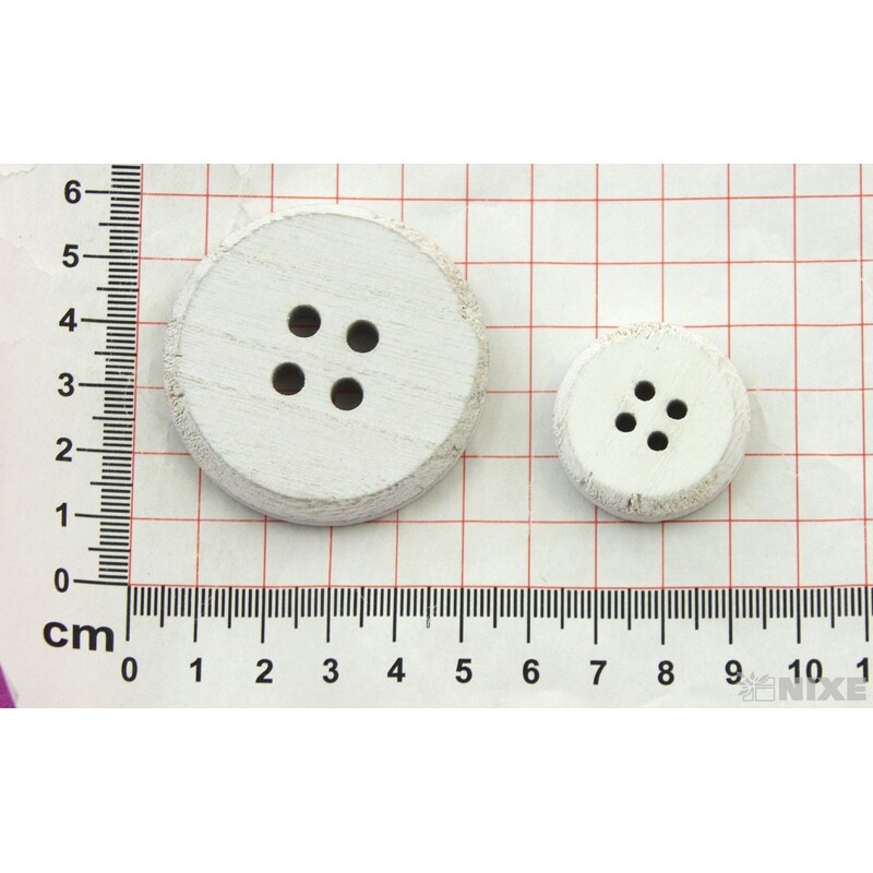 KNOFLÍK DŘEVO 2-5cm 16ks*BÍLÁ