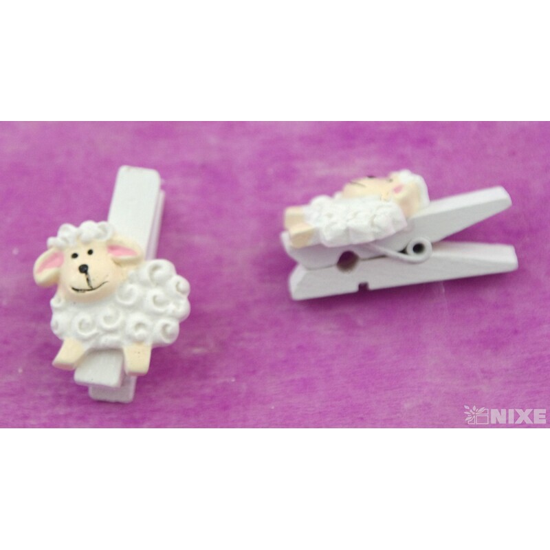 KOLÍČKY OVEČKA 3cm 9ks*BÍLÁ