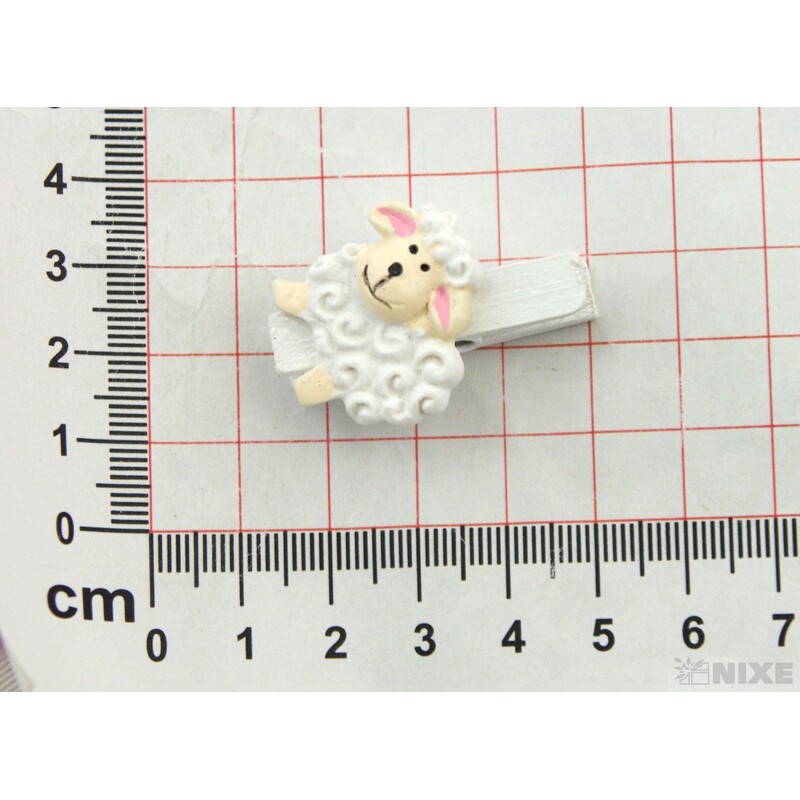 KOLÍČKY OVEČKA 3cm 9ks*BÍLÁ